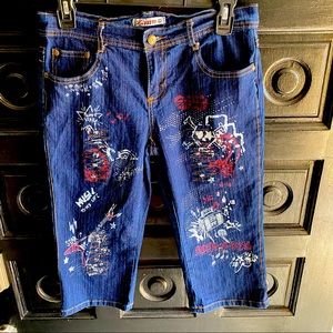 Goddess Rock Star Dark Denim Capris